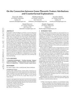 On the Connection between Game-Theoretic Feature Attributions and
  Counterfactual Explanations