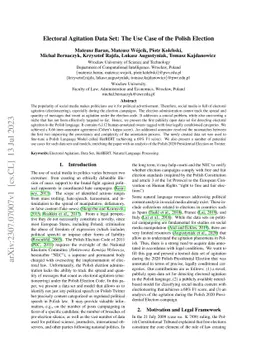 Electoral Agitation Data Set: The Use Case of the Polish Election