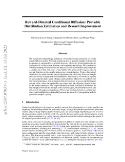 Reward-Directed Conditional Diffusion: Provable Distribution Estimation
  and Reward Improvement