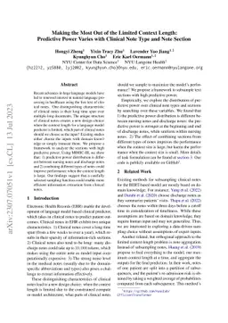 Making the Most Out of the Limited Context Length: Predictive Power
  Varies with Clinical Note Type and Note Section