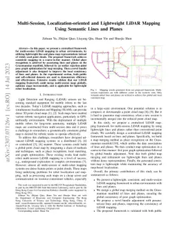 Multi-Session, Localization-oriented and Lightweight LiDAR Mapping Using
  Semantic Lines and Planes