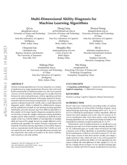 Multi-Dimensional Ability Diagnosis for Machine Learning Algorithms