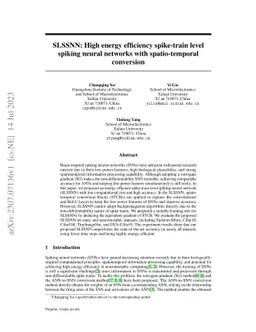 SLSSNN: High energy efficiency spike-train level spiking neural networks
  with spatio-temporal conversion