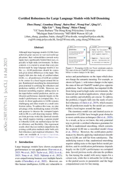 Certified Robustness for Large Language Models with Self-Denoising