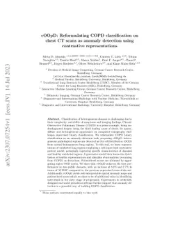 cOOpD: Reformulating COPD classification on chest CT scans as anomaly
  detection using contrastive representations