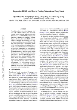 Improving BERT with Hybrid Pooling Network and Drop Mask