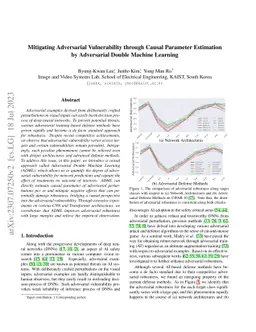 Mitigating Adversarial Vulnerability through Causal Parameter Estimation
  by Adversarial Double Machine Learning