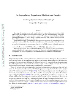 On Interpolating Experts and Multi-Armed Bandits