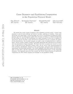 Game Dynamics and Equilibrium Computation in the Population Protocol
  Model