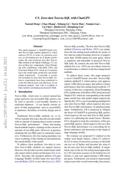 C3: Zero-shot Text-to-SQL with ChatGPT