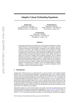 Adaptive Linear Estimating Equations