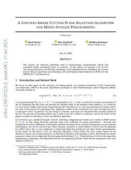 A Context-Aware Cutting Plane Selection Algorithm for Mixed-Integer
  Programming