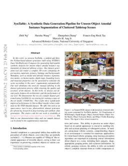 SynTable: A Synthetic Data Generation Pipeline for Unseen Object Amodal Instance Segmentation of Cluttered Tabletop Scenes