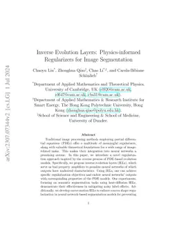 Inverse Evolution Layers: Physics-informed Regularizers for Deep Neural
  Networks