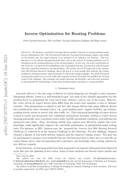 Inverse Optimization for Routing Problems