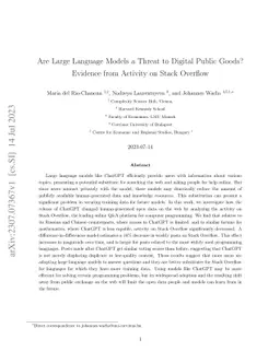 Are Large Language Models a Threat to Digital Public Goods? Evidence
  from Activity on Stack Overflow