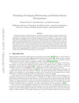 Visualizing Overlapping Biclusterings and Boolean Matrix Factorizations