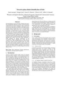 Towards spoken dialect identification of Irish