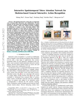 Interactive Spatiotemporal Token Attention Network for Skeleton-based
  General Interactive Action Recognition