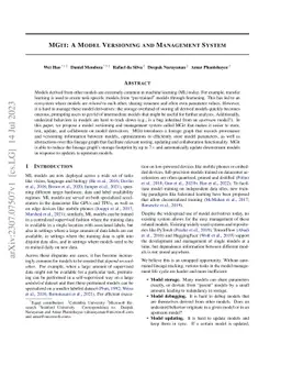 MGit: A Model Versioning and Management System