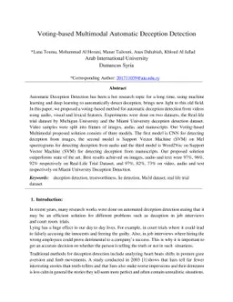 Voting-based Multimodal Automatic Deception Detection