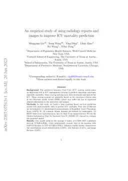 An empirical study of using radiology reports and images to improve ICU
  mortality prediction