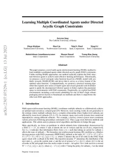 Learning Multiple Coordinated Agents under Directed Acyclic Graph
  Constraints