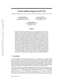 On the Sublinear Regret of GP-UCB