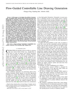 Flow-Guided Controllable Line Drawing Generation