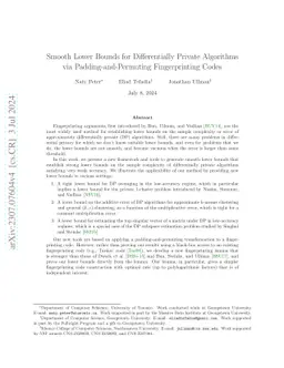 Smooth Lower Bounds for Differentially Private Algorithms via
  Padding-and-Permuting Fingerprinting Codes