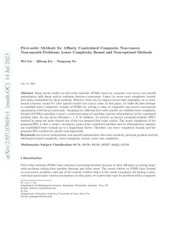 First-order Methods for Affinely Constrained Composite Non-convex
  Non-smooth Problems: Lower Complexity Bound and Near-optimal Methods