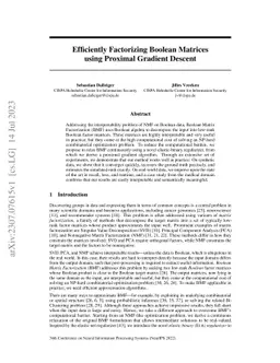 Efficiently Factorizing Boolean Matrices using Proximal Gradient Descent