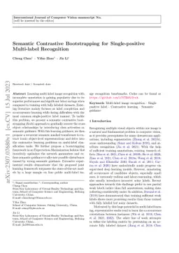 Semantic Contrastive Bootstrapping for Single-positive Multi-label
  Recognition