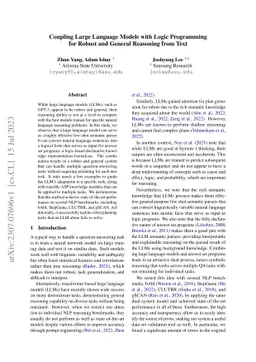 Coupling Large Language Models with Logic Programming for Robust and
  General Reasoning from Text