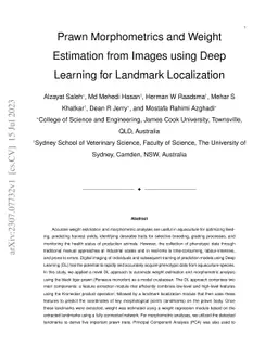 Prawn Morphometrics and Weight Estimation from Images using Deep
  Learning for Landmark Localization