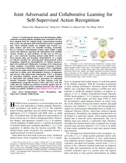 Joint Adversarial and Collaborative Learning for Self-Supervised Action
  Recognition