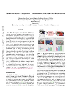Multiscale Memory Comparator Transformer for Few-Shot Video Segmentation
