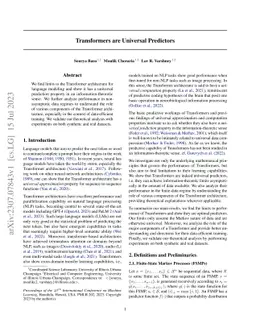 Transformers are Universal Predictors