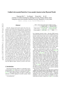 Unified Adversarial Patch for Cross-modal Attacks in the Physical World