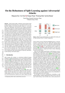 On the Robustness of Split Learning against Adversarial Attacks