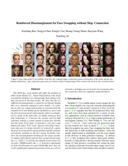 Reinforced Disentanglement for Face Swapping without Skip Connection