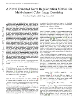 A Novel Truncated Norm Regularization Method for Multi-channel Color
  Image Denoising