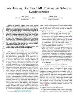 Accelerating Distributed ML Training via Selective Synchronization