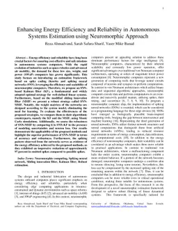 Enhancing Energy Efficiency and Reliability in Autonomous Systems
  Estimation using Neuromorphic Approach