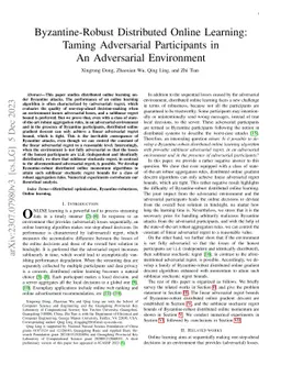 Byzantine-Robust Distributed Online Learning: Taming Adversarial
  Participants in An Adversarial Environment