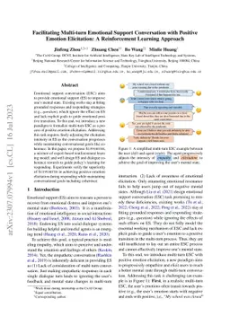 Facilitating Multi-turn Emotional Support Conversation with Positive
  Emotion Elicitation: A Reinforcement Learning Approach