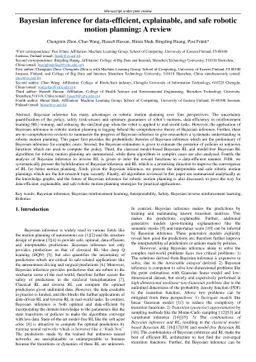 Bayesian inference for data-efficient, explainable, and safe robotic
  motion planning: A review
