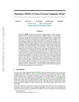 Planting a SEED of Vision in Large Language Model