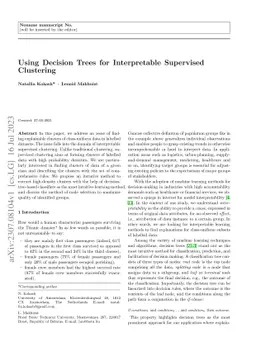 Using Decision Trees for Interpretable Supervised Clustering