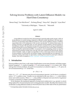 Solving Inverse Problems with Latent Diffusion Models via Hard Data
  Consistency